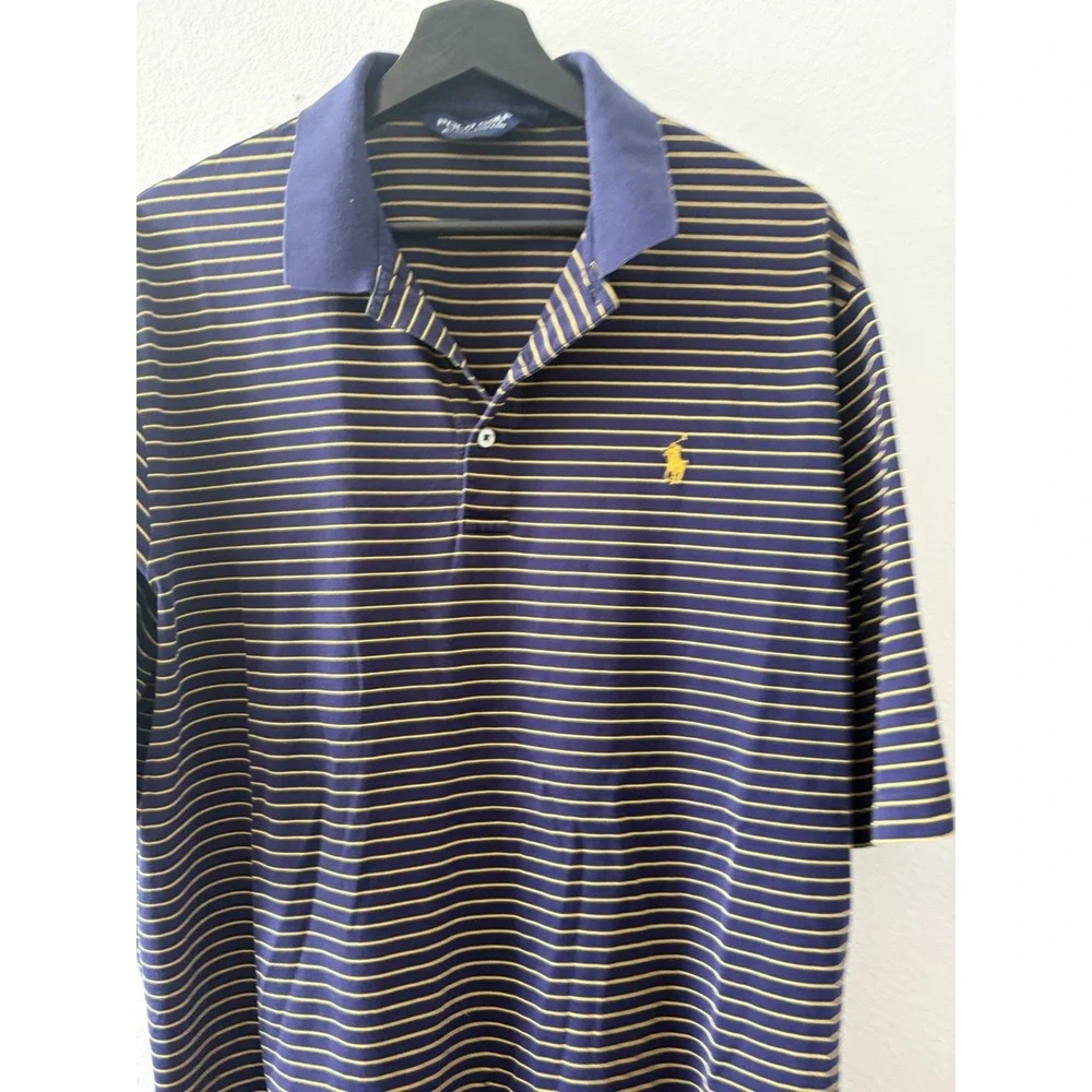 Polo Golf by Ralph Lauren Men's Striped Pima Cotton Polo Shirt Size L